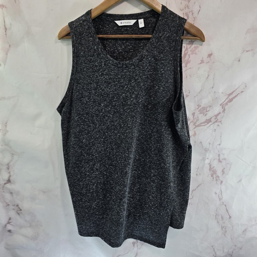 Athleta Tank Top Womens Large Gray Getaway High Round Neck Tunic Layered